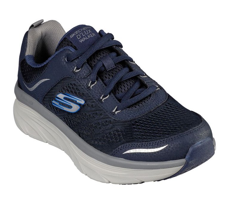 Skechers Herr Marinblå/Grå Sneakers - Relaxed Fit: D'lux Walker - Sverige (PDXFR-4705)
